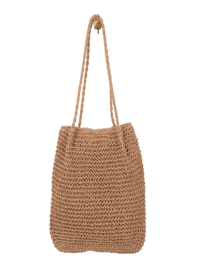 DENOVA stylish handbag, beach tote, travel friendly, ideal for shopping, outing for women and girls. (Natural Brown) - Image 1